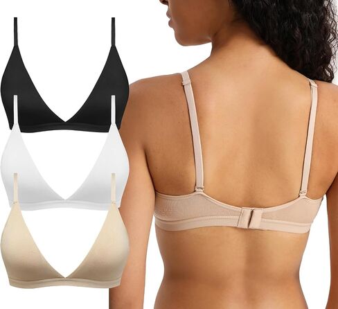 INIBUD Bralettes for Women Triangle Padded Bralette Deep V Seamless Bras No Underwire Comfortable Wireless Everyday in Saudi Arabia