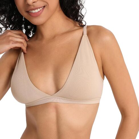 INIBUD Bralettes for Women Triangle Padded Bralette Deep V Seamless Bras No Underwire Comfortable Wireless Everyday in Saudi Arabia