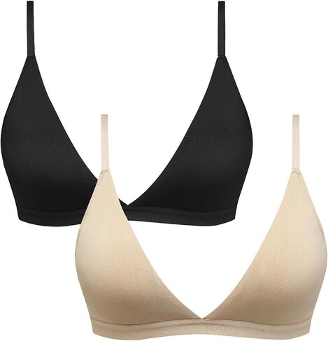 INIBUD Bralettes for Women Triangle Padded Bralette Deep V Seamless Bras No Underwire Comfortable Wireless Everyday in Saudi Arabia