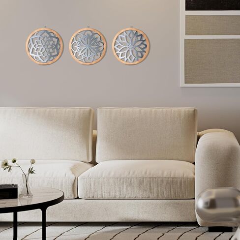 KOYILTD 3 Pieces Farmhouse Wall Decor,Farmhouse Hanging Decoration,Rustic Home Decor (Square, 9.8in) in Saudi Arabia