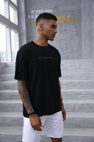 Opomelo Men's Fashion Athletic T-Shirt Oversized Workout Short Sleeve Shirt Casual Crew Neck Cotton Tee in Saudi Arabia