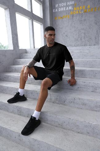 Opomelo Men's Fashion Athletic T-Shirt Oversized Workout Short Sleeve Shirt Casual Crew Neck Cotton Tee in Saudi Arabia