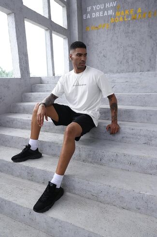 Opomelo Men's Fashion Athletic T-Shirt Oversized Workout Short Sleeve Shirt Casual Crew Neck Cotton Tee in Saudi Arabia