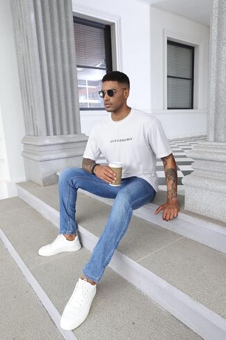 Opomelo Men's Fashion Athletic T-Shirt Oversized Workout Short Sleeve Shirt Casual Crew Neck Cotton Tee in Saudi Arabia