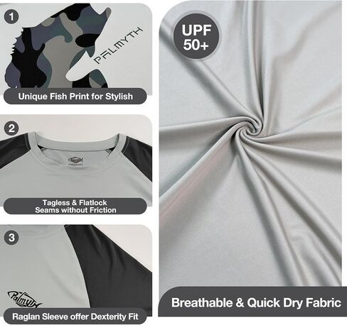 Palmyth Fishing Shirts for Men Long Sleeve Sun Protection UV UPF 50+ T-Shirts Performance Quick Dry in Saudi Arabia
