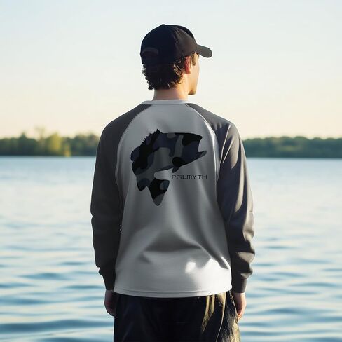 Palmyth Fishing Shirts for Men Long Sleeve Sun Protection UV UPF 50+ T-Shirts Performance Quick Dry in Saudi Arabia