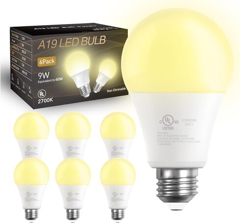 DAYBETTER 12 Pack A19 LED Light Bulbs, 60 Watt Equivalent LED Bulbs, Long Lifespan High Brightness 800LM Daylight White 5000K, E26 Standard Base Light Bulbs for Home Bedroom Office, Non-Dimmable in Kuwait