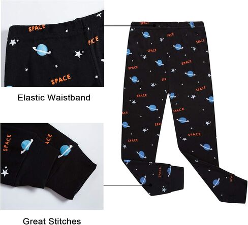 Benaive Boys Pajamas Long Sleeves Sets 100% Cotton 4 Pieces Kids School PJs Boys Sleepwear Size 2T-12 Years in Kuwait