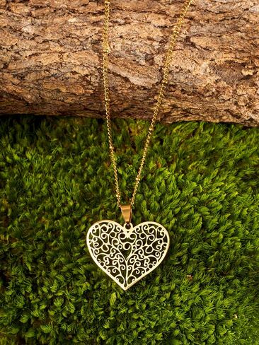MINACHI Gold Plated Stainless Steel Geometric Pendant Chain Necklace, Vintage Fashion Statement Jewelry Gift for Women in Kuwait