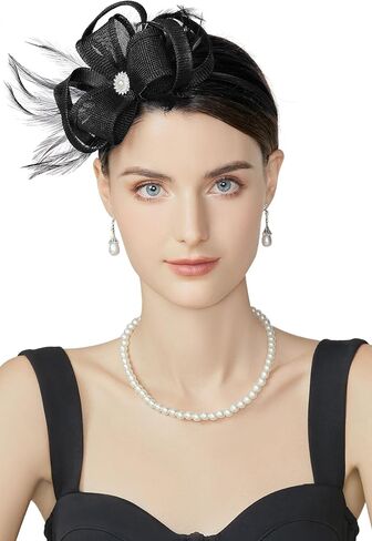 BABEYOND Fascinators Hats for Women - Tea Party Hats Fascinators Kentucky Headband Feather Derby Hat for Bridal Wedding in Kuwait