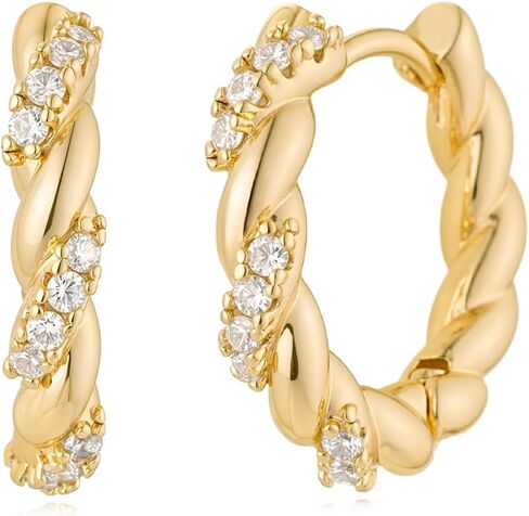 MYEARS Women Huggie Earrings Gold Hoop 14K Gold Filled Small Simple Handmade Hypoallergenic Everyday Jewelry in Kuwait
