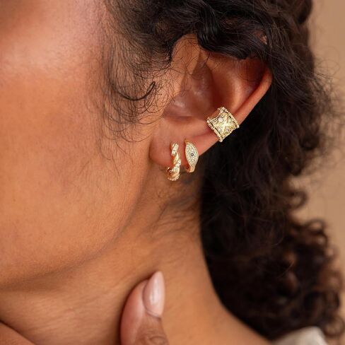 MYEARS Women Huggie Earrings Gold Hoop 14K Gold Filled Small Simple Handmade Hypoallergenic Everyday Jewelry in Kuwait