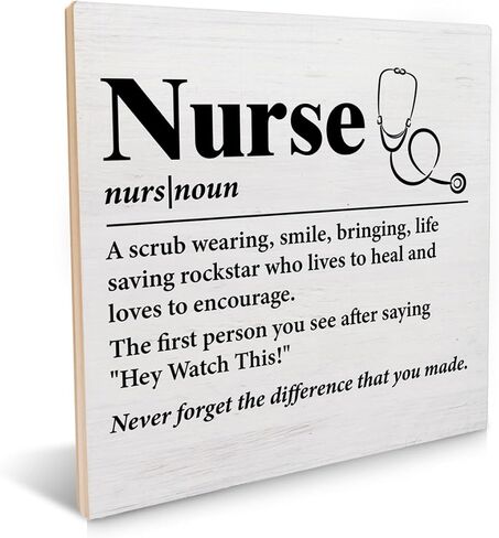Nurse's Prayer Wooden Sign Nurse Gift Ideas, Nursing Gifts for Birthday Graduation Nurse Wooden Sign Plaque Keepsake Desk Wall Decor 6.2 X 6.2 Inches in Saudi Arabia