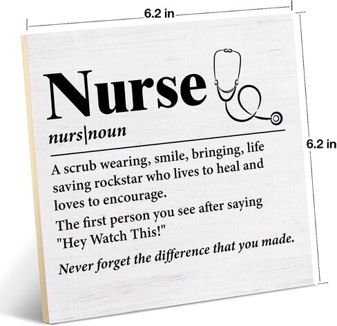 Nurse's Prayer Wooden Sign Nurse Gift Ideas, Nursing Gifts for Birthday Graduation Nurse Wooden Sign Plaque Keepsake Desk Wall Decor 6.2 X 6.2 Inches in Saudi Arabia