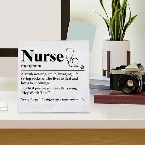 Nurse's Prayer Wooden Sign Nurse Gift Ideas, Nursing Gifts for Birthday Graduation Nurse Wooden Sign Plaque Keepsake Desk Wall Decor 6.2 X 6.2 Inches in Saudi Arabia