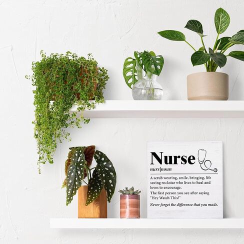 Nurse's Prayer Wooden Sign Nurse Gift Ideas, Nursing Gifts for Birthday Graduation Nurse Wooden Sign Plaque Keepsake Desk Wall Decor 6.2 X 6.2 Inches in Saudi Arabia