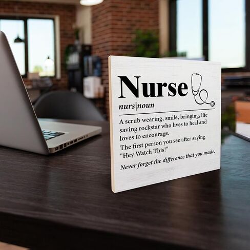 Nurse's Prayer Wooden Sign Nurse Gift Ideas, Nursing Gifts for Birthday Graduation Nurse Wooden Sign Plaque Keepsake Desk Wall Decor 6.2 X 6.2 Inches in Saudi Arabia
