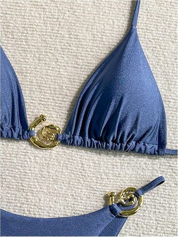 SHENHE Women's Thong Bikini Set Halter 2 Piece Swimsuit Triangle Metal Ring Bathing Suits in Saudi Arabia
