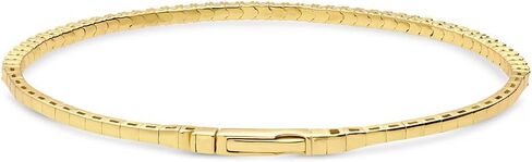 BERRICLE Sterling Silver Flexible Cubic Zirconia CZ Fashion Bangle Bracelet for Women, Yellow Gold Flashed in Saudi Arabia
