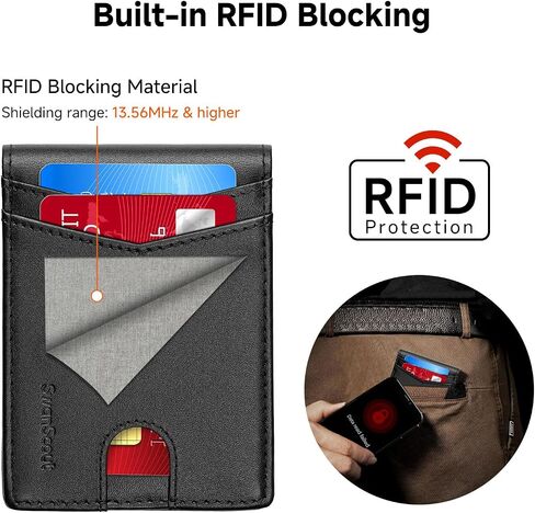 محفظة لـ Samsung Galaxy SmartTag2 ، إصدار جيب نقدي ، RFID حظر محفظة حقيقية من الجلد Bifold مع صندوق هدايا (لا تشمل تعقب) in Kuwait