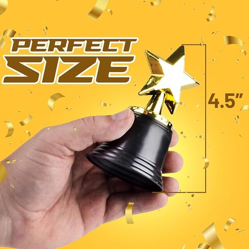 جوائز Bedwina Star Trophy - حزمة من 12 قطعة - 4.5 بوصة، جوائز ذهبية لهدايا حفلات الأطفال، والدعائم، والمكافآت، والجوائز الفائزة، والمسابقات للأطفال والكبار in Saudi Arabia