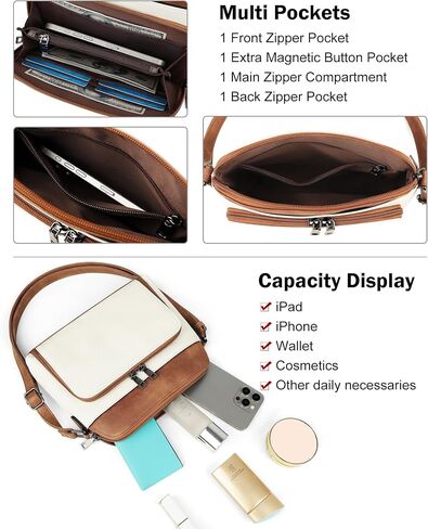 MASINTOR Crossbody Purse Bags for Women, Multi-Pocket Soft Leather Shoulder Purse with Tassel, Lightweight Travel Handbag in Kuwait