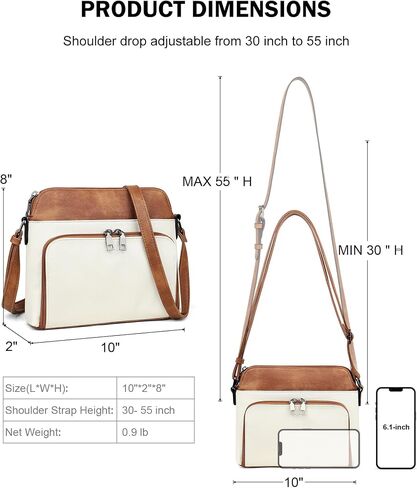 MASINTOR Crossbody Purse Bags for Women, Multi-Pocket Soft Leather Shoulder Purse with Tassel, Lightweight Travel Handbag in Kuwait