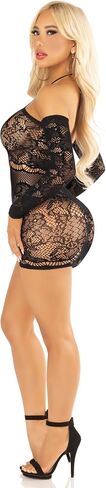 Leg Avenue Women's Seamless Lace and Net Off The Shoulder Mini Dress in Saudi Arabia