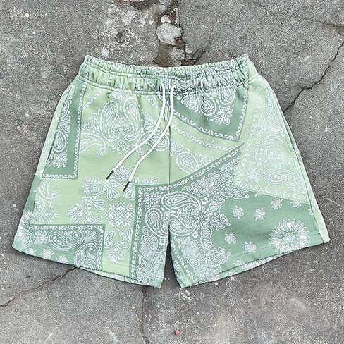 Mech-eng Men's Paisley Shorts Mesh Graphic Bandana Print Boho Summer Beach Smool Lightweight Remprats in Saudi Arabia
