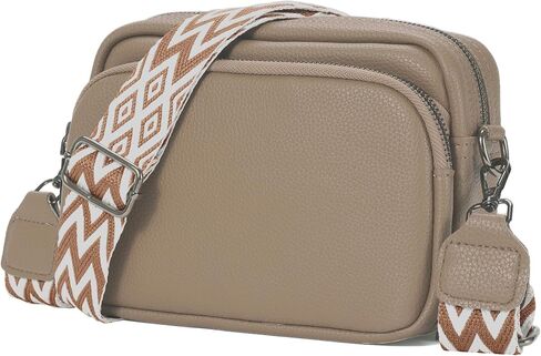 Crossbody Purse for Women with Adjustable Wide Guitar Strap, Small Vegan Leather Cross Body Camera Shoulder Bags in Kuwait
