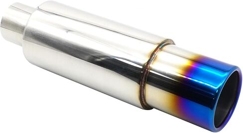 Vechkom 2.5" (63MM) Inlet Exhaust Muffler Stainless Steel Exhaust Resonator Bent Pipe Muffler Diesel Exhaust Tip 2.5" (63MM) Outlet for Car Sedan SUV Truck Vehicles in Saudi Arabia