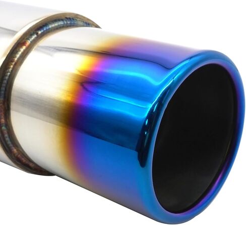 Vechkom 2.5" (63MM) Inlet Exhaust Muffler Stainless Steel Exhaust Resonator Bent Pipe Muffler Diesel Exhaust Tip 2.5" (63MM) Outlet for Car Sedan SUV Truck Vehicles in Saudi Arabia