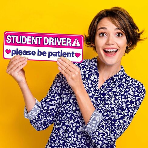 Teen Driver Magnet Sticker: Funny Learner Driver Safety - 4 Pack Car Magnets - 10" x 3.5" in Kuwait