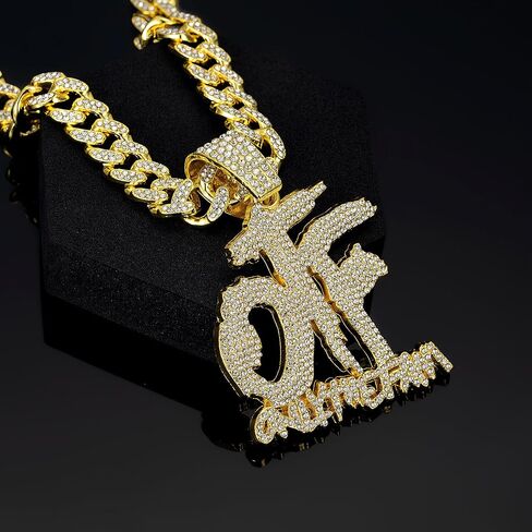 قلادة الهيب هوب سبيكة جميع الماس otf رسالة قلادة قلادة الهيب هوب للرجال والسيدات الكوبي in Saudi Arabia