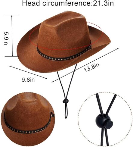 choyaxo Cowboy Hat Western Cowboy Costume for Parties Play Dress Up Cosplay Halloween in Saudi Arabia