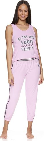U.S. Polo Assn. Womens Short Sleeve Shirt and Pajama Pants with Pockets Lounge Sleepwear Set in Kuwait