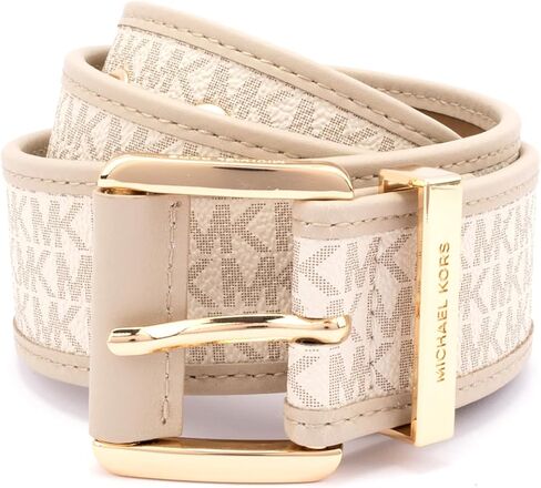 Michael Kors Womens 1.75 Inch Logo Belt with Grommets, Stylish Fashion Accessory for Everyday Wear in Saudi Arabia