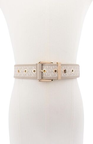 Michael Kors Womens 1.75 Inch Logo Belt with Grommets, Stylish Fashion Accessory for Everyday Wear in Saudi Arabia