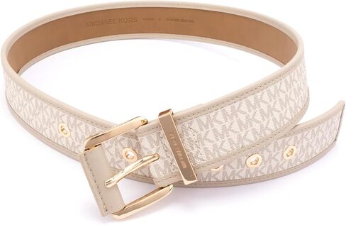 Michael Kors Womens 1.75 Inch Logo Belt with Grommets, Stylish Fashion Accessory for Everyday Wear in Saudi Arabia