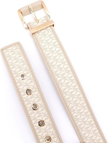 Michael Kors Womens 1.75 Inch Logo Belt with Grommets, Stylish Fashion Accessory for Everyday Wear in Saudi Arabia