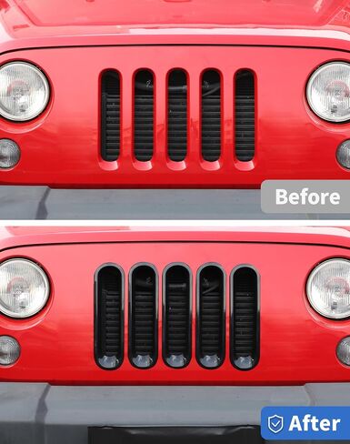 Chrome JK Grill Inserts Front Grille Mesh no Mesh Cover Guard for Jeep Wrangler JK 2007-2017 Clip-on Grille Accessories in Saudi Arabia