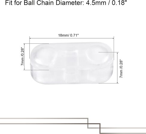 MECCANIXITY Ball Chain Connector, 4.5mm Dia. Clamshell Style Crimp Clip Link for Window Roller Blind Curtain, Plastic Clear Pack of 30 in Saudi Arabia