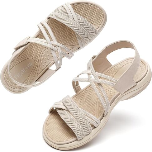 Tilocow Hiking Sandals Womens Comfor Open toe Sport Elastic Walking Shoes With Adjustable Straps Summer Casual Platform Athletic in Saudi Arabia
