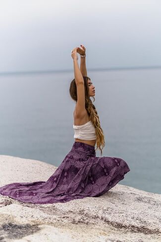 Women’s Boho Maxi Long Skirt & Dress – 2-in-1 Convertible Mandala Floral Hippie Outfit – Summer Beachwear, Fair Trade in Kuwait