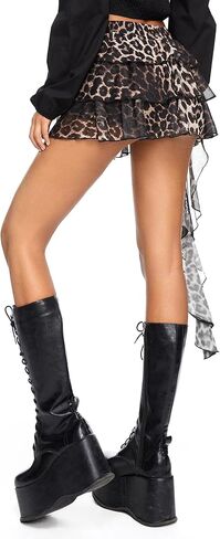 نساء y2k الجرونج الشرير الفهد النمر طبقة طبقة تنورة قصيرة التنورة in Kuwait