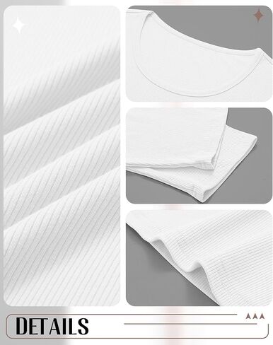 3 Pack Women's 3/4 Sleeve T Shirts Basic Scoop Neck Ribbed Knit Slim Fit Tops 2025 Summer Casual Tight Tees in Saudi Arabia