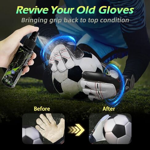 حزمة رذاذ قفاز حارس المرمى، تحتوي على رذاذ قبضة حارس المرمى 100 مل معتمد من MSDS + رذاذ غسيل وإعداد قفاز حارس المرمى 100 مل in Kuwait