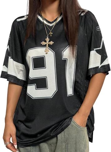 Shenhe Women's Graphic Football Jersey Top v Neck Short Sould Tertwear in Kuwait
