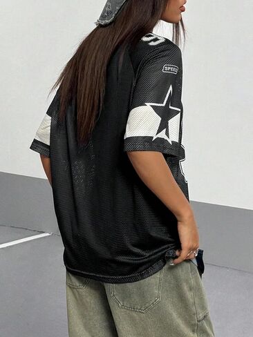 Shenhe Women's Graphic Football Jersey Top v Neck Short Sould Tertwear in Kuwait