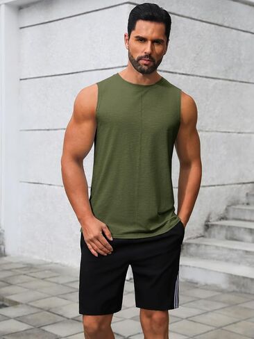 Runcati Men's Workout Tank Tops Sleeveless Athletic Gym Muscle Shirt Casual Basic Summer Fitness Tees in Saudi Arabia